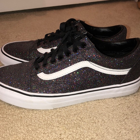 vans old skool black glitter